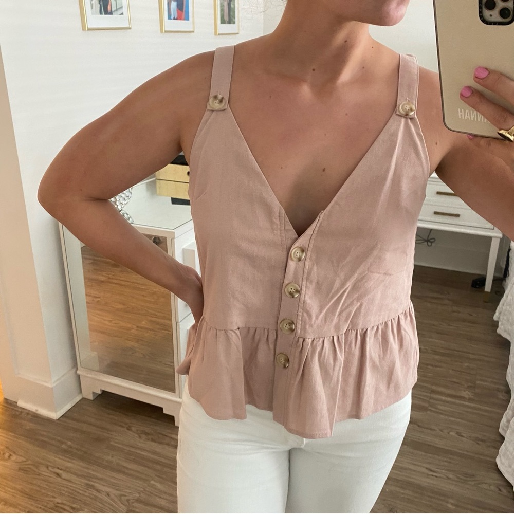 Showpo Blush button front tank top